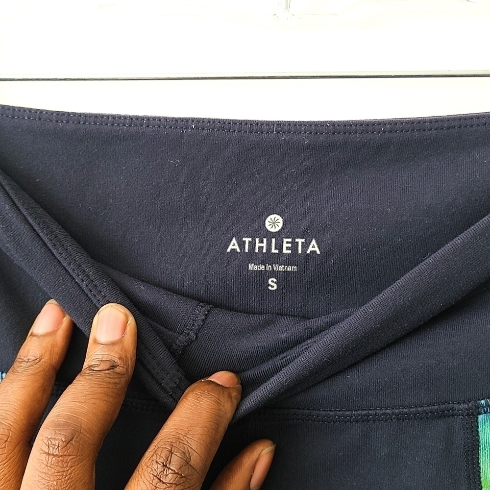 Athleta high rise bloom chaturanga full length legging Size S dark blue floral - Picture 4 of 6